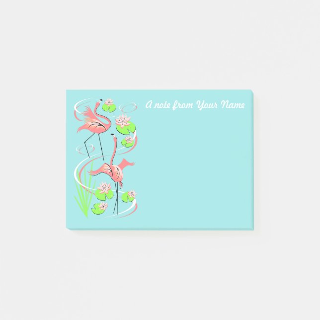 Flamant rose Fandango Slim Duo Texte post-it note (Devant)