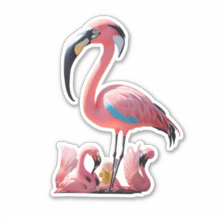 Flamant rose Flair Décoré avec Stickers élégant