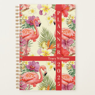Flamant rose floral sans couture motif
