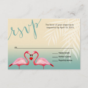 Flamant rose Heart Kiss RSVP   bleu menthe