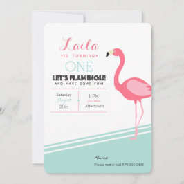 Flamant rose Invitation d'anniversaire