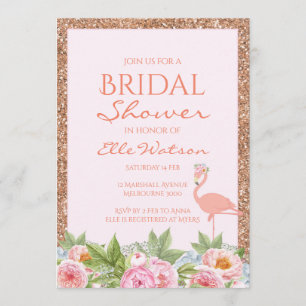 Flamant rose Invitation de douche nuptiale, Mariag