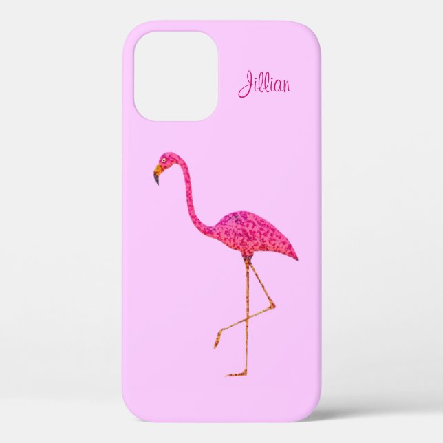 Flamant rose iPhone 12 Coque (Verso)