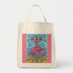 Flamant rose Kissing PINK GROCERY SAC FOURRE-TOUT