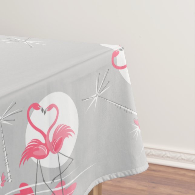 Flamant rose Love Bordure nappe 60x104 (In Situ)