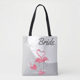 Flamant rose Love Grand sac fourre-tout Lune Marié