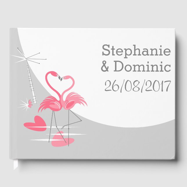 Flamant rose Love Large Moon Names Dates livre d'o (Recto)
