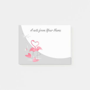 Flamant rose Love Large Moon Texte post-it notes