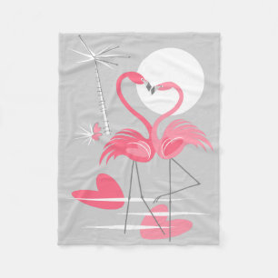 Flamant rose Love polaire couverture