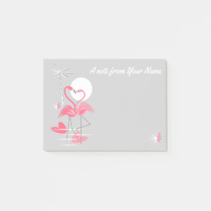 Flamant rose Love Slim Texte post-it notes