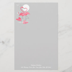 Flamant rose Love Texte papeterie