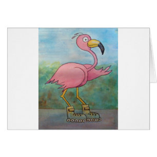 Flamant rose lunatique d'aubage de rouleau de