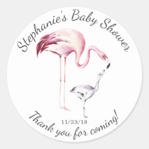 Flamant rose Maman Baby shower Favoriser Sticker