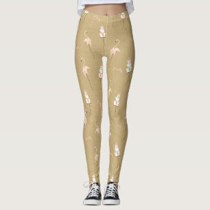 Flamant rose Mariage Leggings multiples