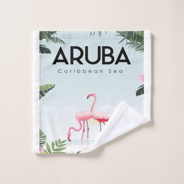 Flamant rose maritime des Caraïbes d'Aruba | Flama (Gant de toilette)