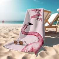 Flamant Rose Monogramme Personnalisé Tropical