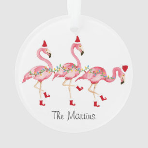 Flamant rose monographie ornement de Noël