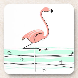 Flamant rose Ocean dessous de verre en plastique