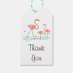 Flamant rose Ocean Trio 2 Merci étiquettes cadeaux
