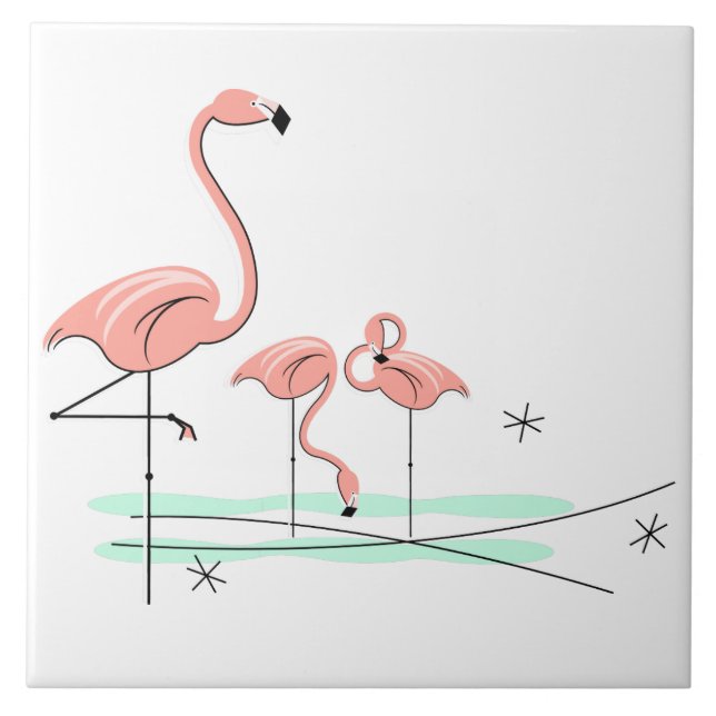 Flamant rose Ocean Trio 4 carreaux (Devant)