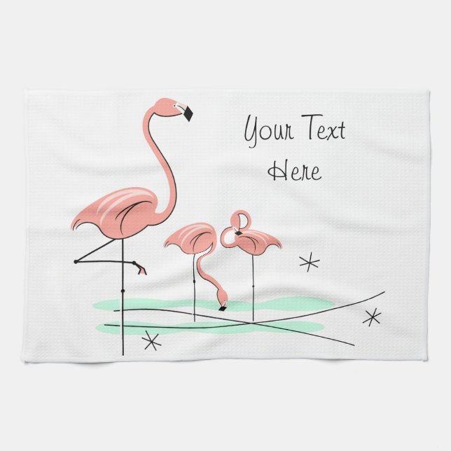 Flamant rose Ocean Trio 4 serviette de cuisine (Horizontal)