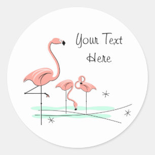 Flamant rose Ocean Trio 4 Texte autocollant