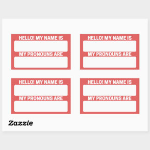 Flamant rose Red Nom & Pronoun Étiquettes