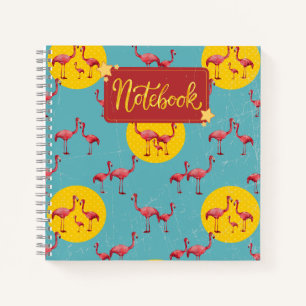 Flamant rose Retro Famille Carnet Amusant et animé