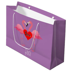 Flamant rose rose Amour Design - Sac cadeau - Gran