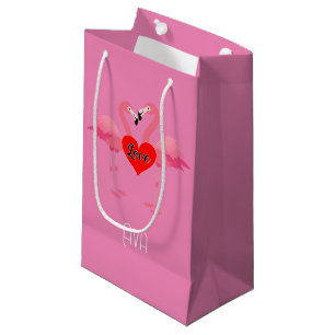 Flamant rose rose Amour Design - Sac cadeau - Peti