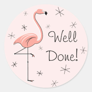 Flamant rose rose bien fait! autocollant