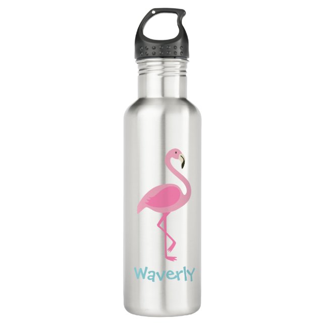 Flamant rose rose Bouteille d'eau personnalisée (Devant)