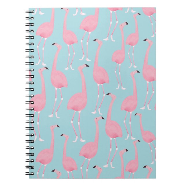 Flamant rose rose Carnet spiral (Devant)