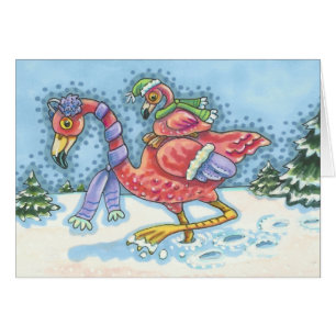 FLAMANT ROSE ROSE DE NEIGE PROFONDE, CARTE DE SALU