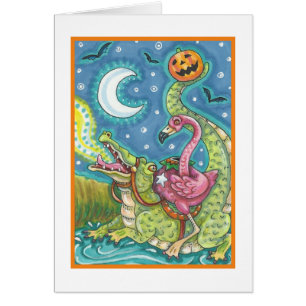 Flamant rose ROSE ET CARTE CROCODILE EN COURANT