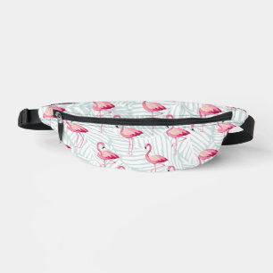 Flamant rose rose et Feuilles de palme - Cute