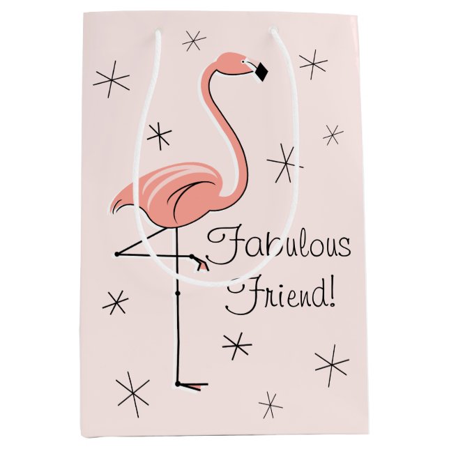 Flamant rose Rose 'Fabulous Friend ! ' sac cadeau  (Devant)