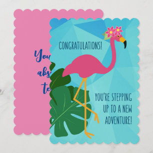 Flamant rose rose Félicitations Carte de voeux mig