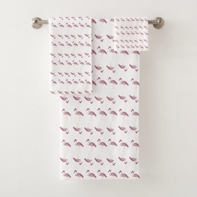 Flamant rose rose Flamants roses rayures nappes (En situation)