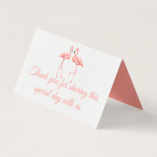 Flamant rose rose Merci de mariage tropical