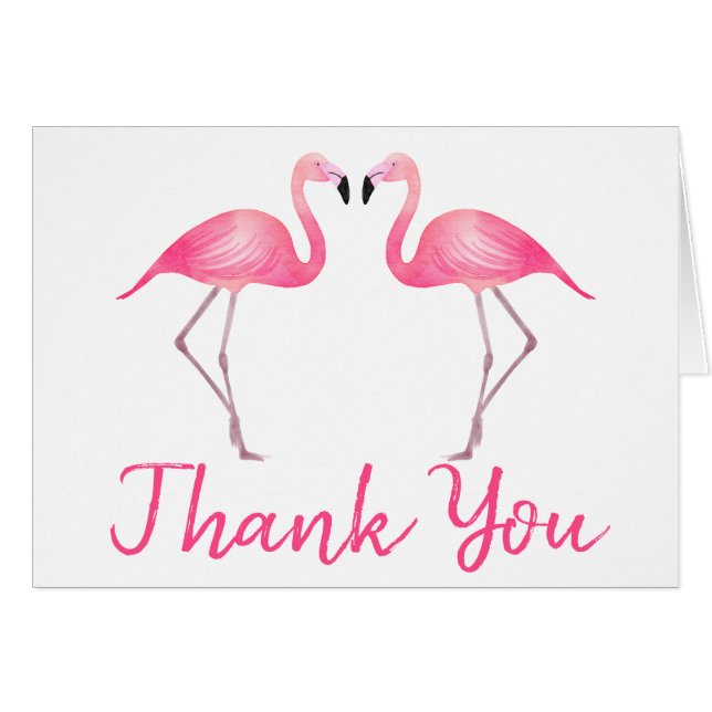 Flamant rose rose Merci Plage de Mariage tropical (Devant Horizontal)