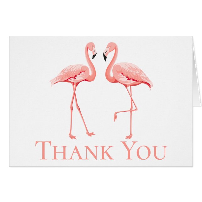 Flamant rose rose Merci Plage de Mariage tropical (Devant Horizontal)