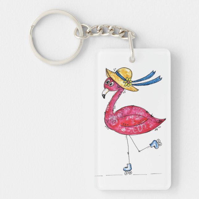 Flamant rose rose mignon et capricieux sur les pat (Devant)
