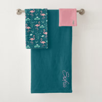 Flamant rose rose mignon tuquoise motif turquoise