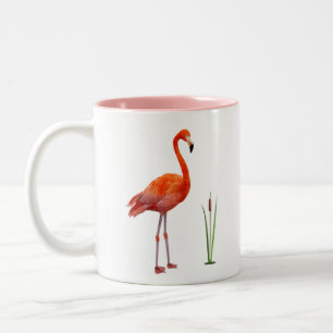 Flamant rose rose & Monogramme Mug à café à deux t