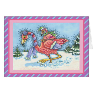 FLAMANT ROSE ROSE NEIGE PROFONDE, CARTE DE RÉJOUIS