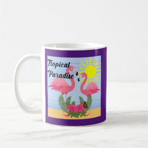 Flamant rose rose Paradis tropical - Mug classique