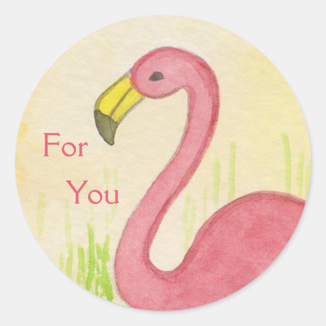 Flamant rose rose pour vous autocollant (Devant)