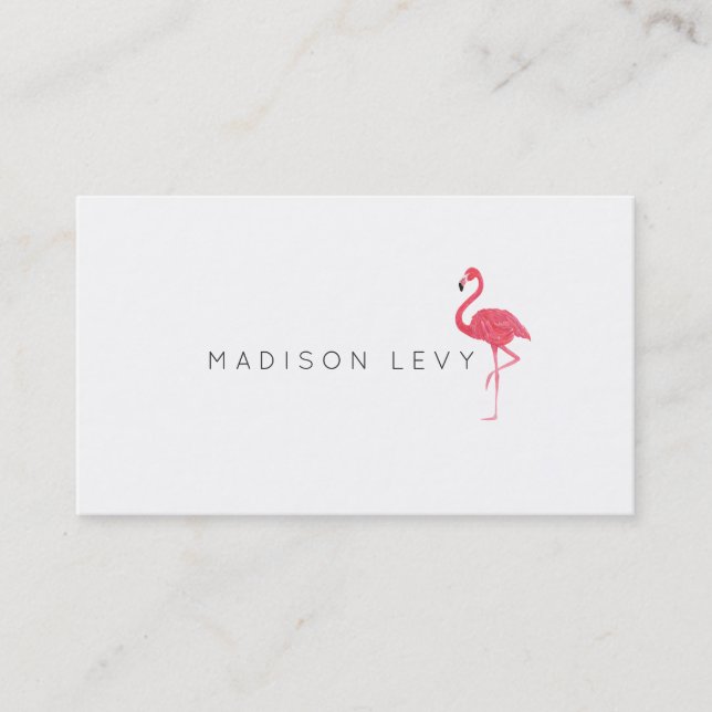 Flamant rose rose Simple Chic Cartes de visite (Devant)