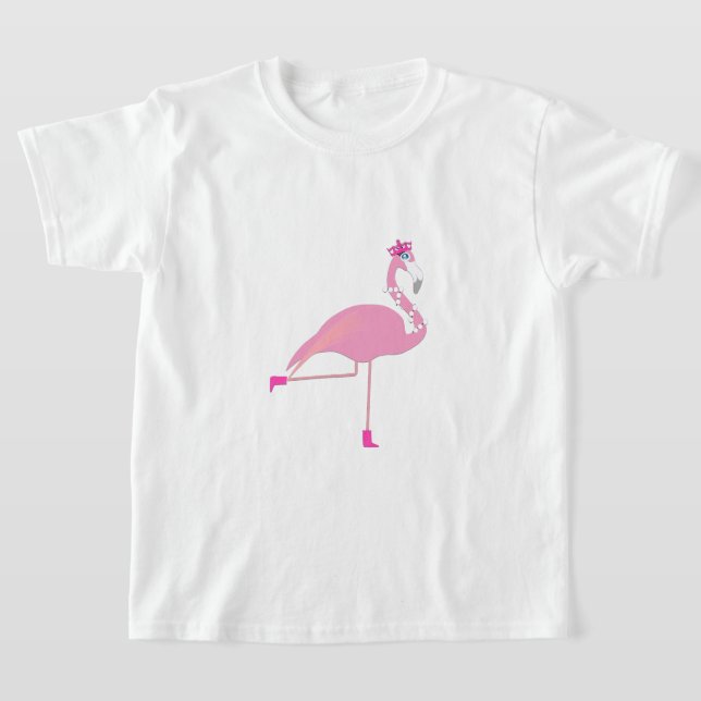 Flamant rose rose - T-shirt basique pour filles (Poser)